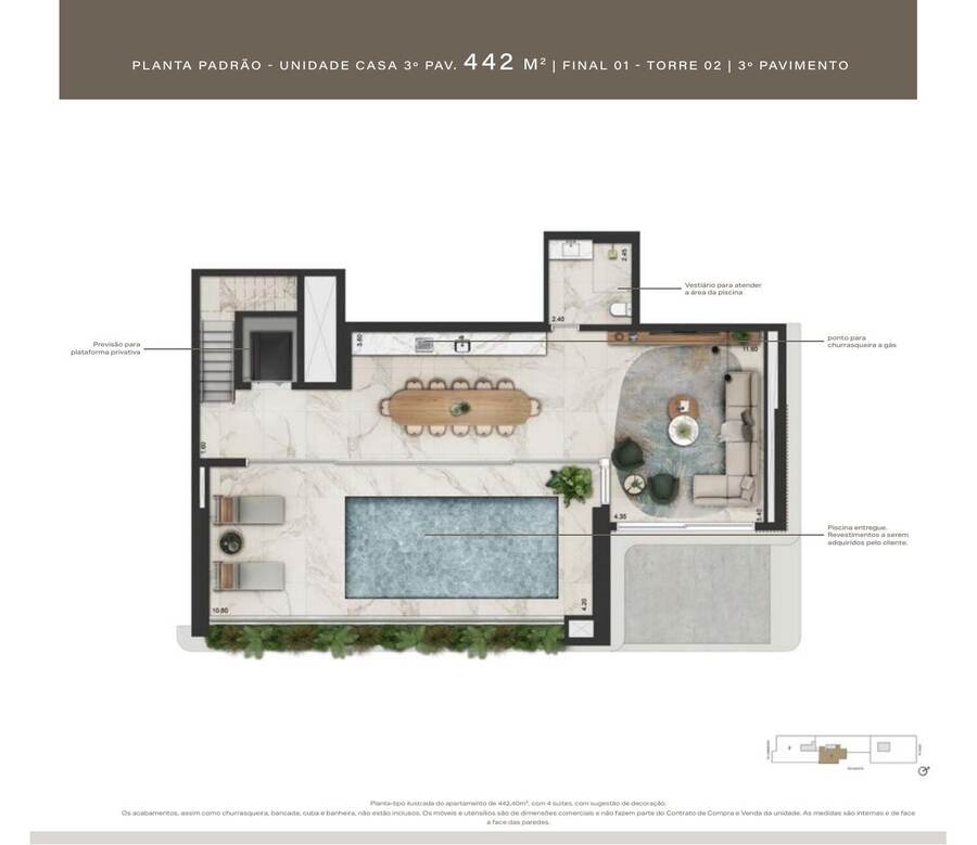 Casa 442 m² · 3º pavimento