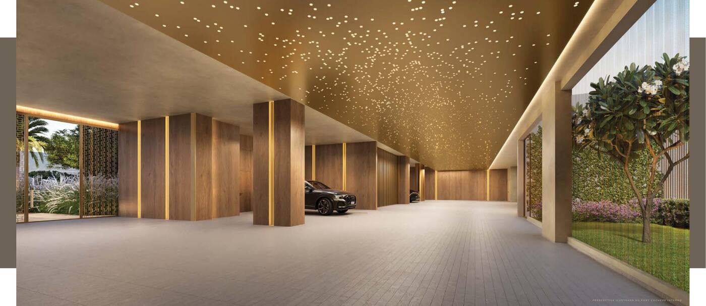 Port cochere com teto estrelado