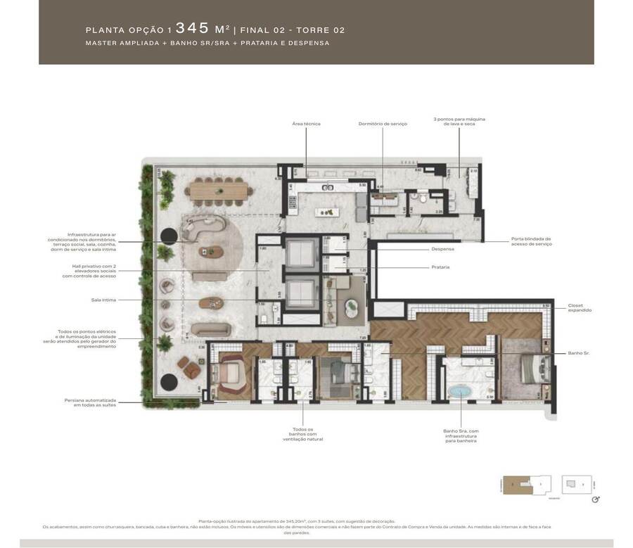 Opção 345 m² · máster ampliada + pratária